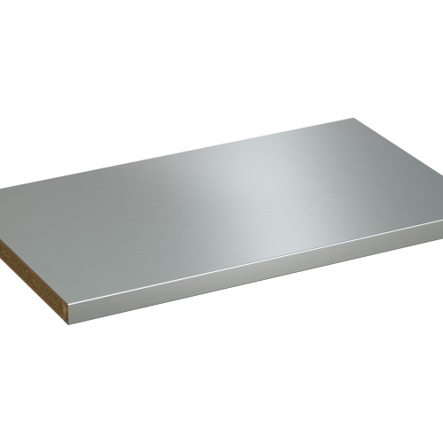 Rendering von Arbeitsplatte in Edelstahl mit V100-Novopan-Unterfütterung